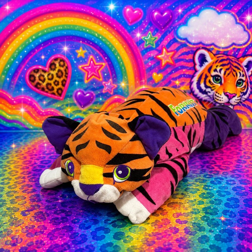 Vintage Rare Forrest Lisa Frank Jumbo Plush Tiger 90s Stuffed Animal Toy 24”